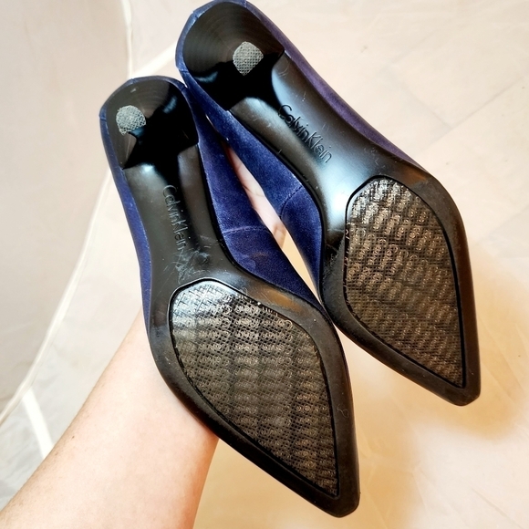 Calvin Klein Dolly Blue Leather Heels Pumps Women's 6.5 M Career Office Formal - Picture 8 of 9